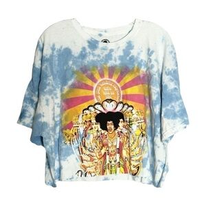 Jimi Hendrix Tie Dye Boxy Crop Top 100% Cotton Band Tee Size 2X/3X
